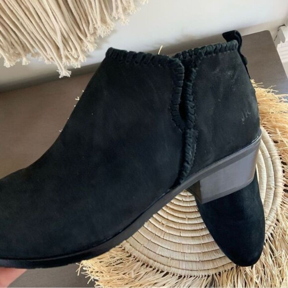 JACK ROGERS Women's Layla Black Suede Heeled Ankle Boots Size 11 - Picture 15 of 16